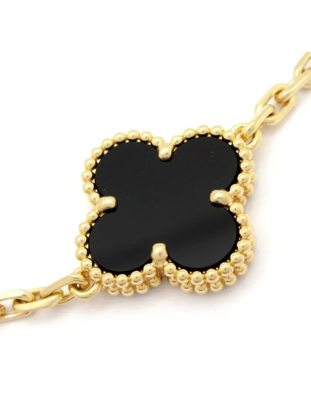 Van Cleef & Arpels Bracelet Vintage Alhambra 18k Yellow Gold Onyx Motif